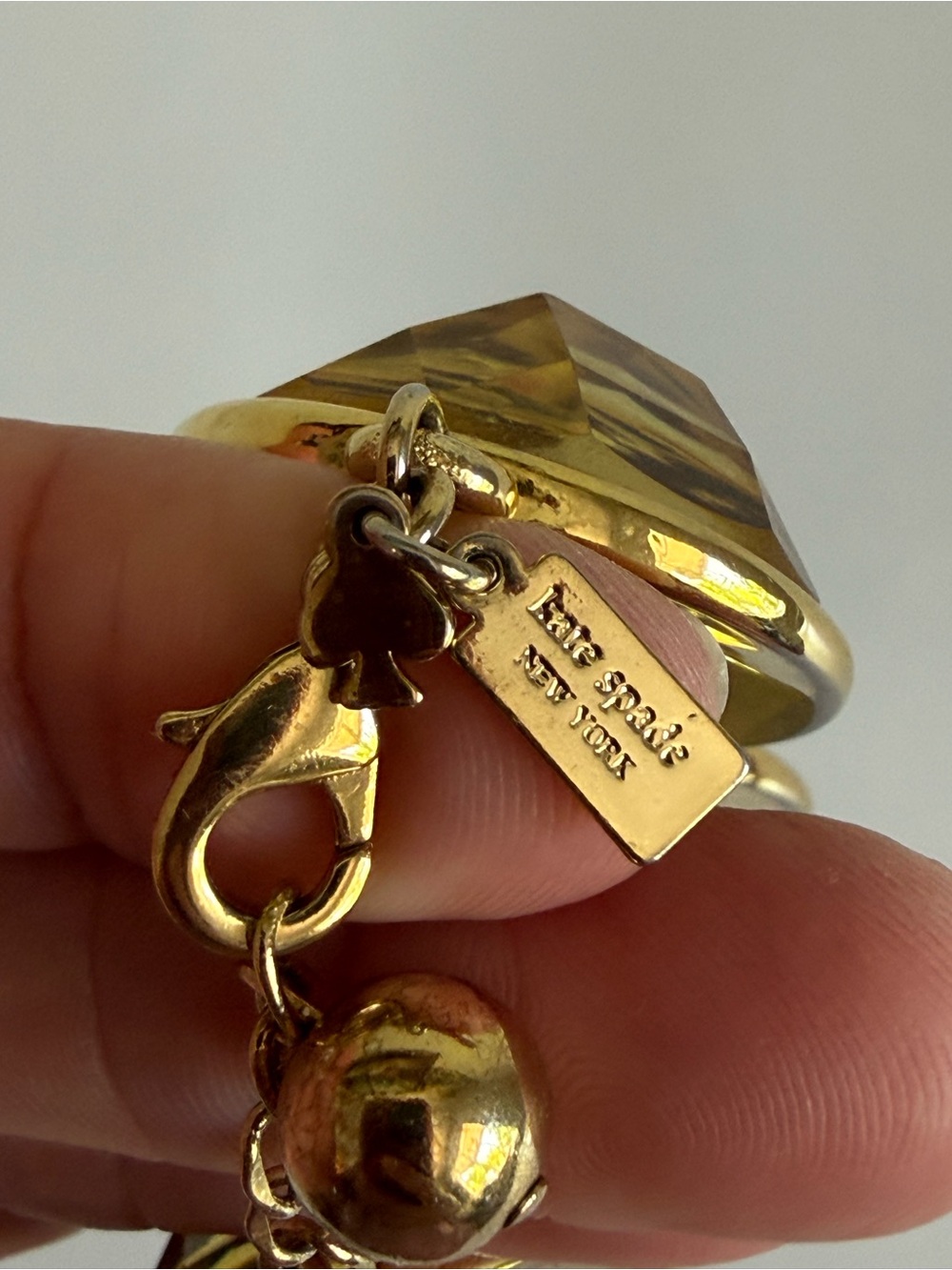 Kate Spade Animal Cheetah Leopard Beveled Dome Bead Link Bracelet - Picture 5 of 8